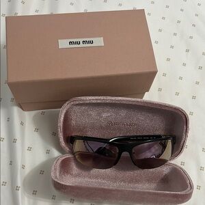 Miu Miu Sunglasses with Pink Velvet Case and Box